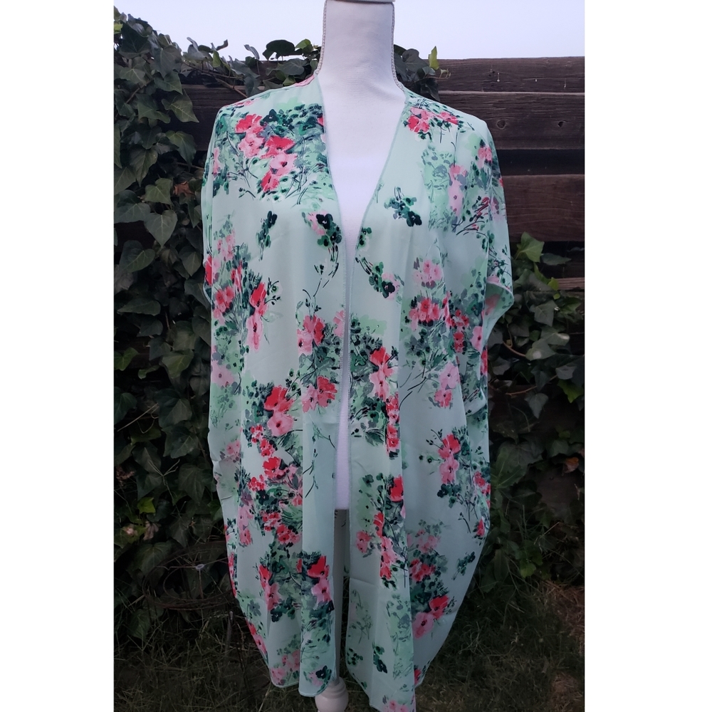 Floral Mint kimono